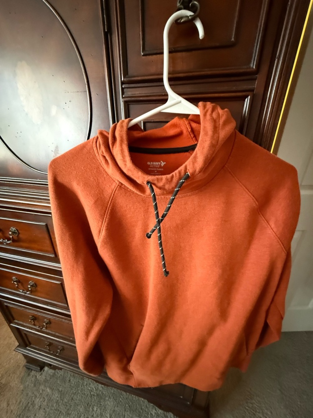 Old Navy Men's Rust Orange Crewneck Hoodie Sweater
